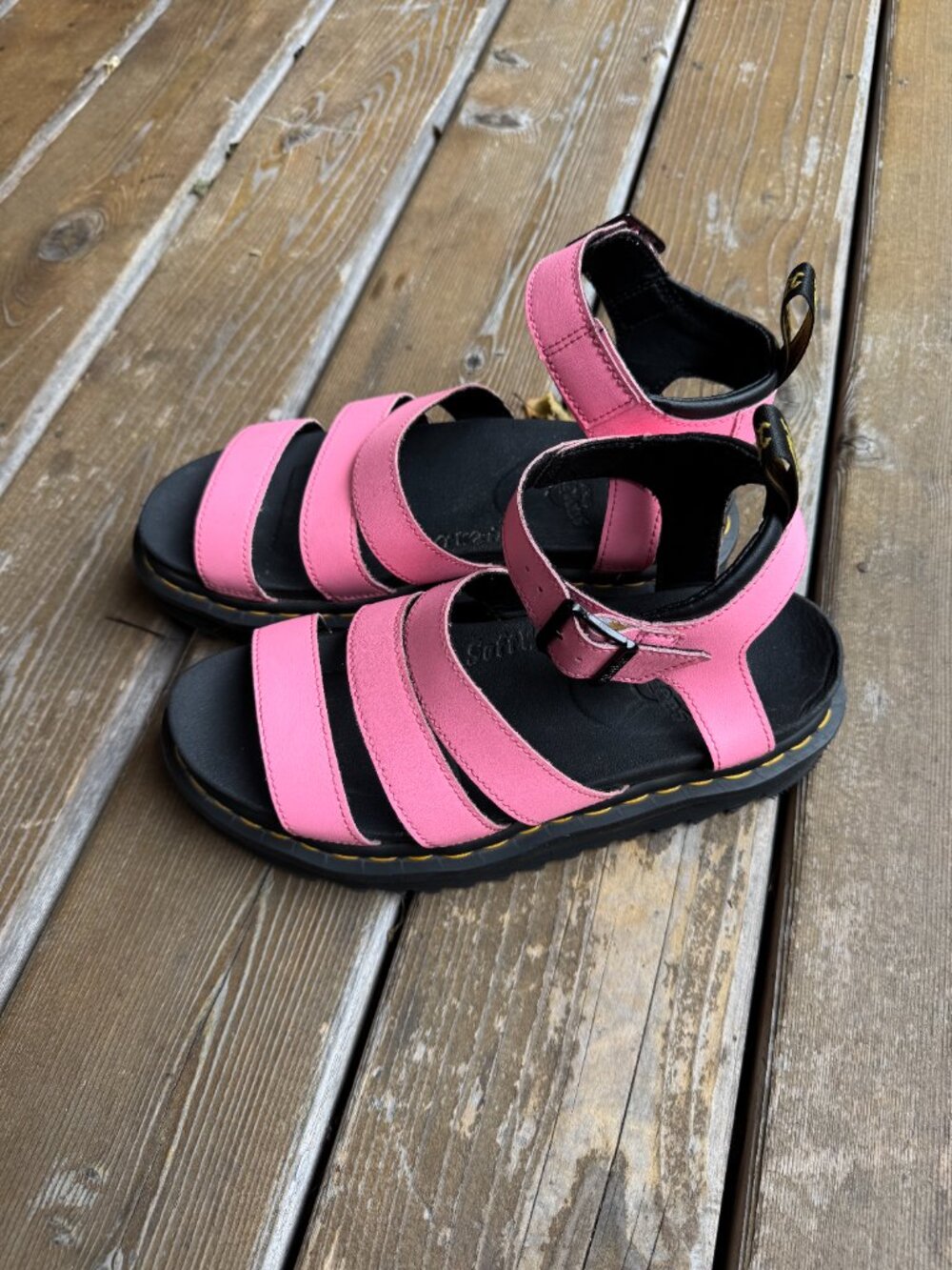 Dr. Martens Blaire Pink Hydro Leather Strap Sandals in Women's 7 - Picture 5 of 11